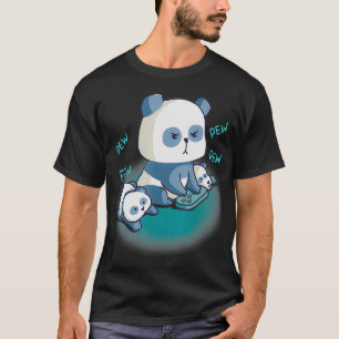 Gamer Parent Mom Dad Child Panda Bear Video Nerd T-Shirt