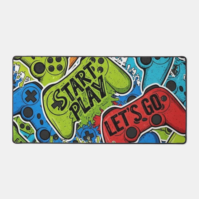 Gamer Pattern Desk Mat Schreibtischunterlage (Vorderseite)