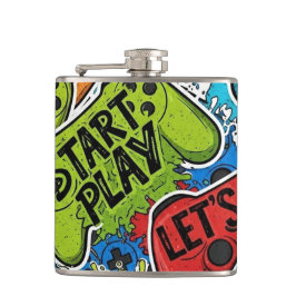 Gamer Pattern Flask Flachmann