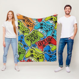 Gamer Pattern Fleece-Decke Fleecedecke