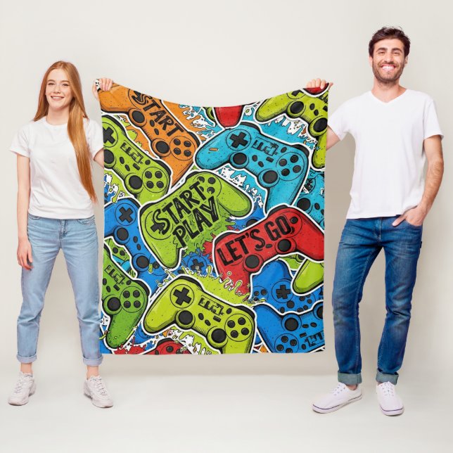 Gamer Pattern Fleece-Decke Fleecedecke (Beispiel)