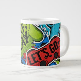 Gamer Pattern Jumbo Spezialtasse Jumbo-Tasse
