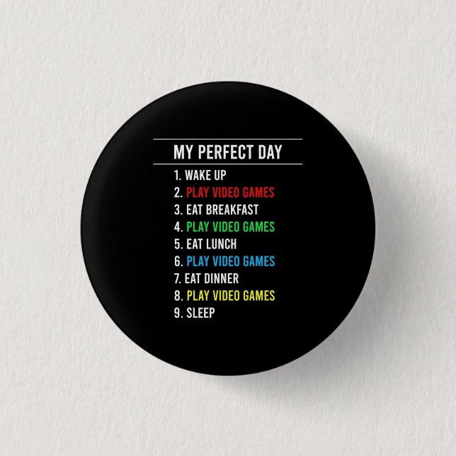 Gamer Perfect Day Button (Vorderseite)