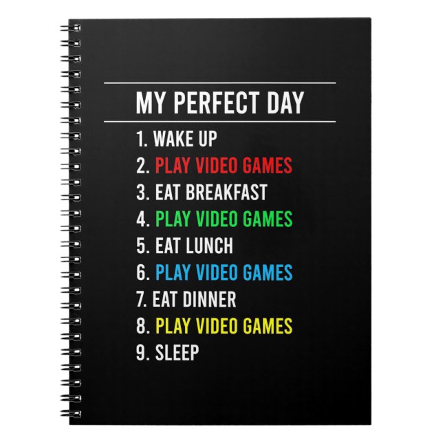 Gamer Perfect Day Notizblock (Vorderseite)