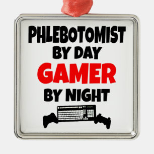Gamer Phlebotomist Silbernes Ornament