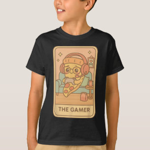 Gamer-Pizza-Tarotkarte Lustig Frauen Jungen Mädche T-Shirt