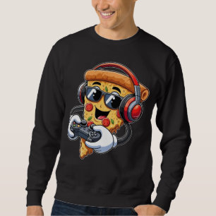 Gamer Pizza Videospiel Junge Enthusiast Gamer Teen Sweatshirt