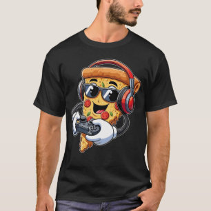 Gamer Pizza Videospiel Junge Enthusiast Gamer Teen T-Shirt