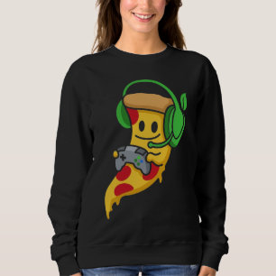 Gamer Pizza Videospiele Lustig Essen Männer Jungen Sweatshirt