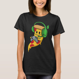Gamer Pizza Videospiele Lustig Essen Männer Jungen T-Shirt