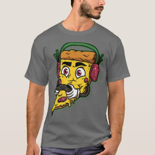 Gamer-Pizza-Videospiele-Spielleiste-Konsole T-Shirt