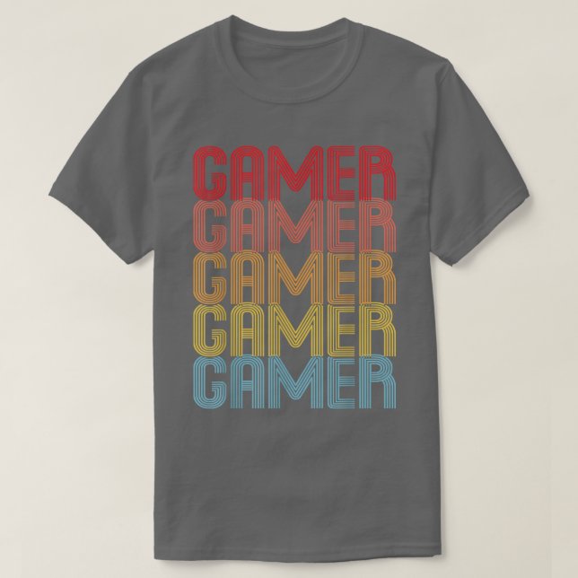 Gamer Retro 70er Game Funny T-Shirt (Design vorne)