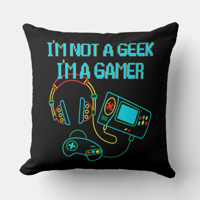 Gamer Retro Neon Kissen (Vorderseite)