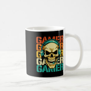 Gamer - Retro Skull Gaming Lover Console Game Vide Kaffeetasse