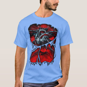 Gamer Robot Metal anatomisches Herz Halloween Cost T-Shirt