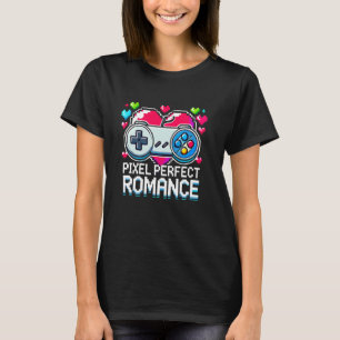 Gamer Romance Video Games Herz Pixel Art Gaming P T-Shirt
