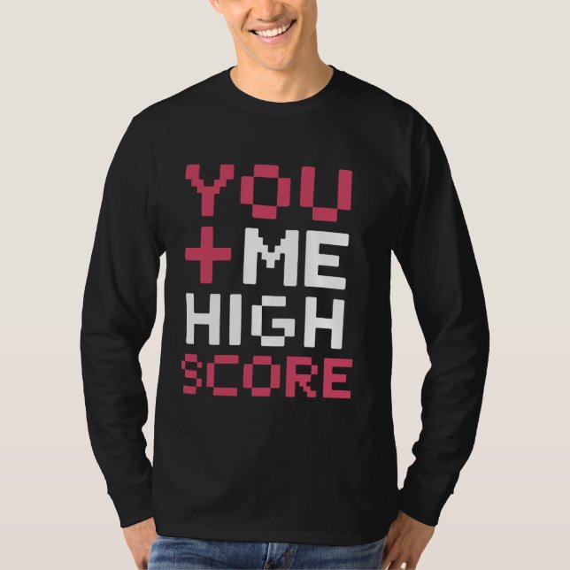 Gamer Romance Video Games Herz Pixel Art Gaming P T-Shirt (Vorderseite)
