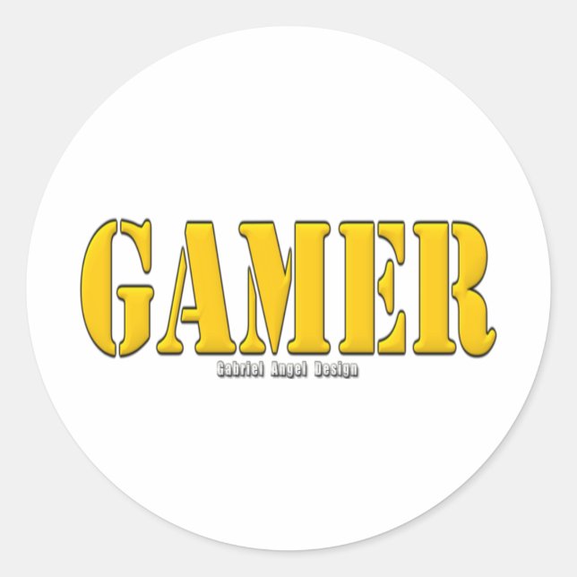Gamer Runder Aufkleber (Vorderseite)