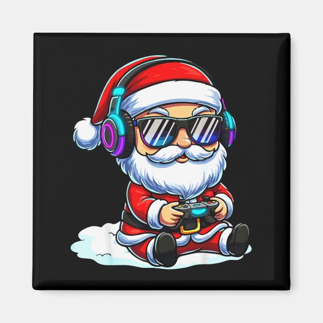 Gamer Santa Video Game Christmas Gaming  Magnet (Vorne)