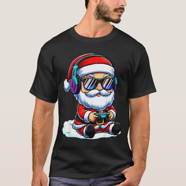 Gamer Santa Video Game Christmas Gaming  T-Shirt (Vorderseite)