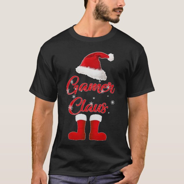 Gamer Santa Weihnachtsfamilie passend T-Shirt (Vorderseite)