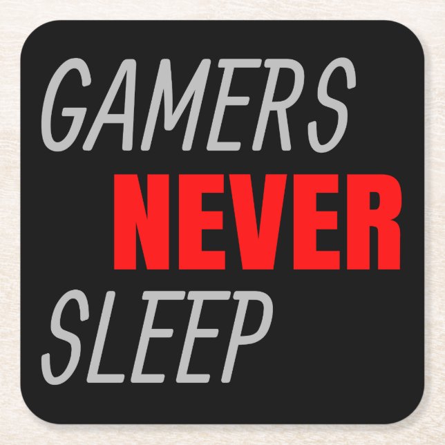 Gamer schlafen nie im Videospiel-Computer Rechteckiger Pappuntersetzer (Vorderseite)