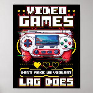 Gamer Shirt Gaming Shirts für Männer Jungen Kinder Poster