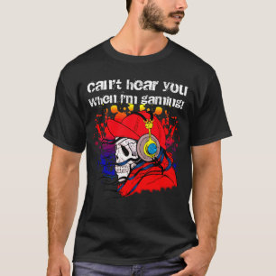 Gamer Skull mit Kopfhörer (Dunkler T - Shirt) T-Shirt