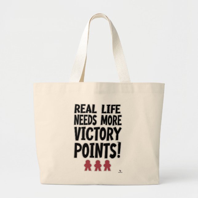 Gamer-Slogan zu den Erfolgspunkten des Real Life Jumbo Stoffbeutel (Vorne)