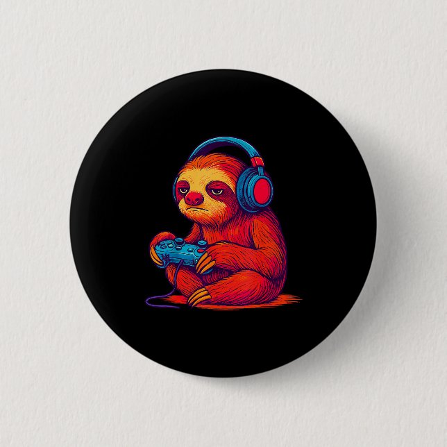 Gamer Sloth  Button (Vorderseite)