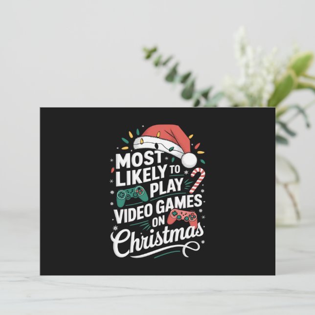 Gamer spielen höchstwahrscheinlich zu Weihnachten  (Stehend Vorderseite)