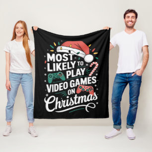 Gamer spielen höchstwahrscheinlich zu Weihnachten  Fleecedecke