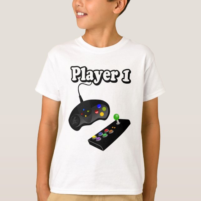 Gamer | Spieler 1 | Personalisieren T-Shirt (Vorderseite)