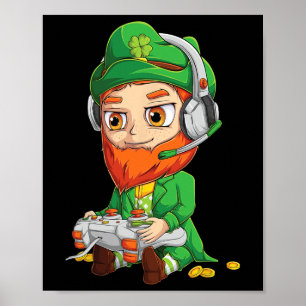 Gamer St Patricks Day Shirt Kinder Jungs Männer Vi Poster