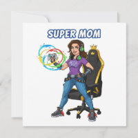 Gamer Super-Mama Gaming-Controller Cartoon