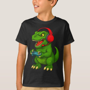 Gamer T Rex Dinosaur Videospiele Jungen Teenager L T-Shirt