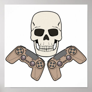 GAMER TOTENKOPF Jolly Roger Digital Downloadbare P Poster