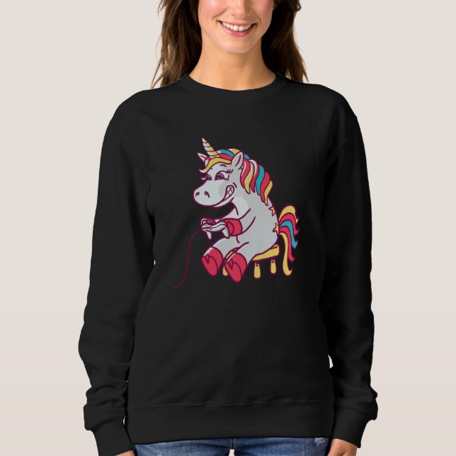 Gamer Unicorn Pullover (Vorderseite)