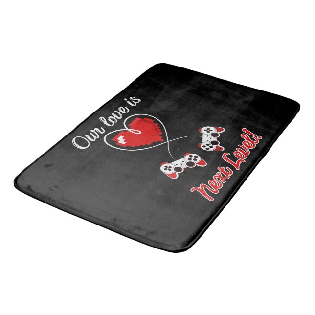 Gamer Valentine Bath Mat Badematte (Schrägansicht)