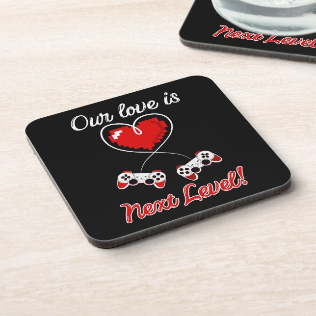 Gamer Valentine Cork-Backed Dessous de verre (Côté gauche)
