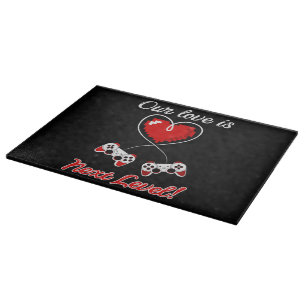 Gamer Valentine Glass Cutting Board Schneidebrett