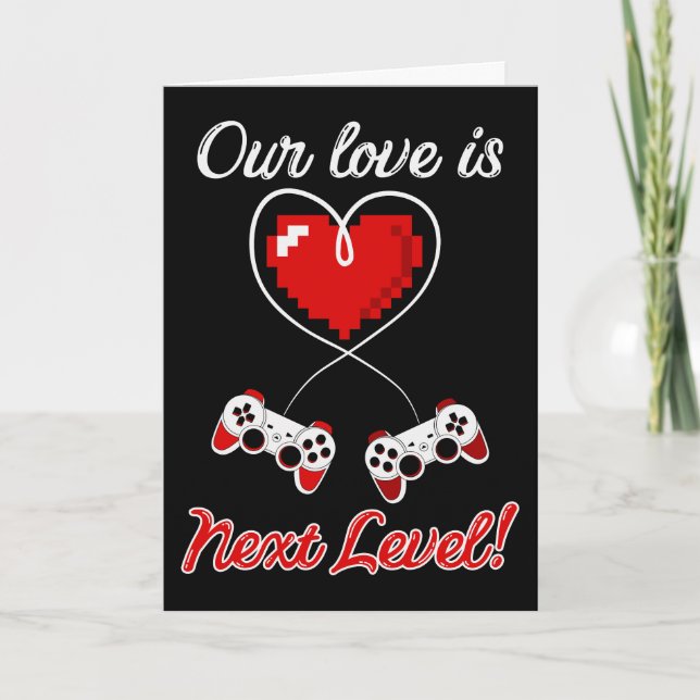 Gamer Valentine Grußkarte (Leere) Dankeskarte (Vorderseite)