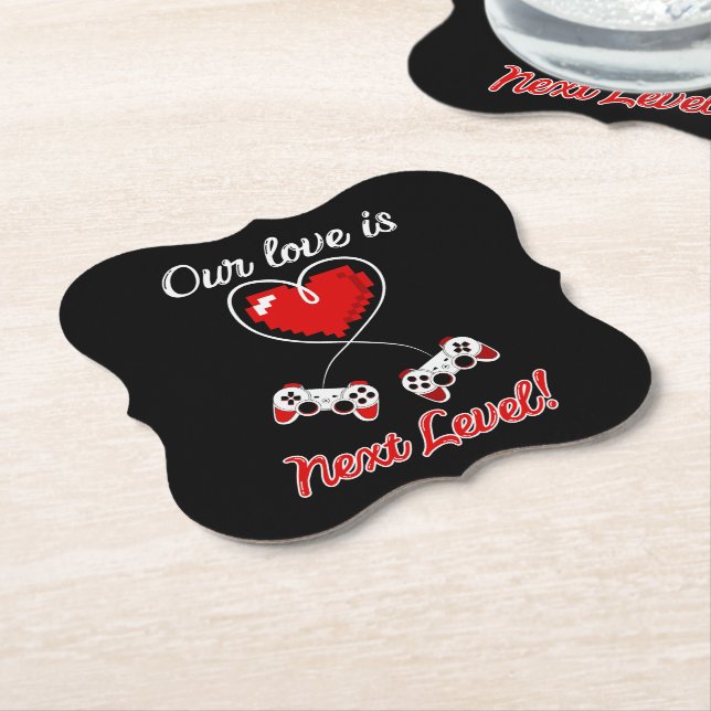Gamer Valentine Untersetzer (angewinkelt)
