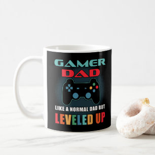 Gamer Vater Geschenk Normal Vater Levelup Vathers Kaffeetasse