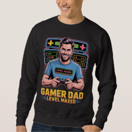 Gamer-Vater-T-Shirt Level Maxed für Gaming-Väter Sweatshirt