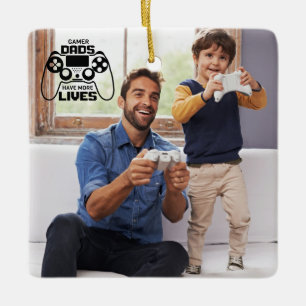 Gamer Vaters Vathers Day Custom Foto Keramikornament
