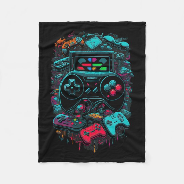 Gamer Video Game Controller 14 Fleecedecke (Vorderseite)