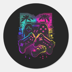 Gamer Video Game Controller 16 Runder Aufkleber