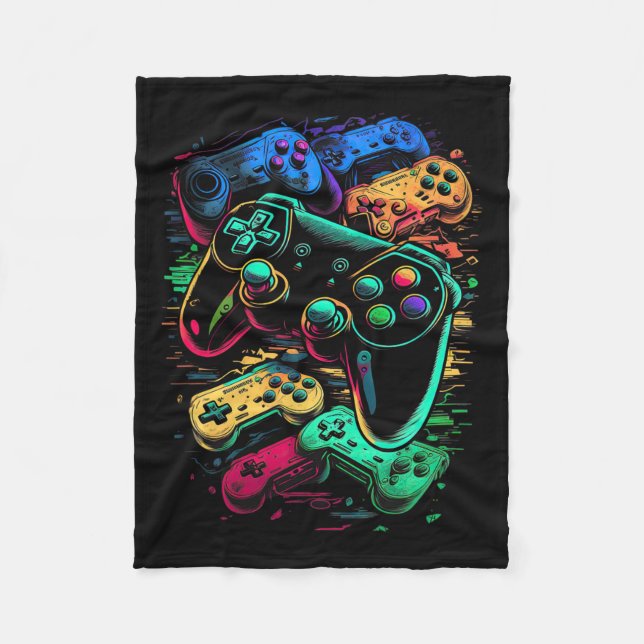 Gamer Video Game Controller 17 Fleecedecke (Vorderseite)