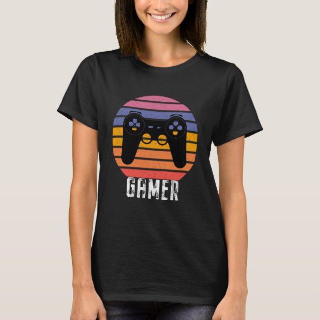 Gamer Video retro Controller Games Gaming Boys Gir T-Shirt (Vorderseite)